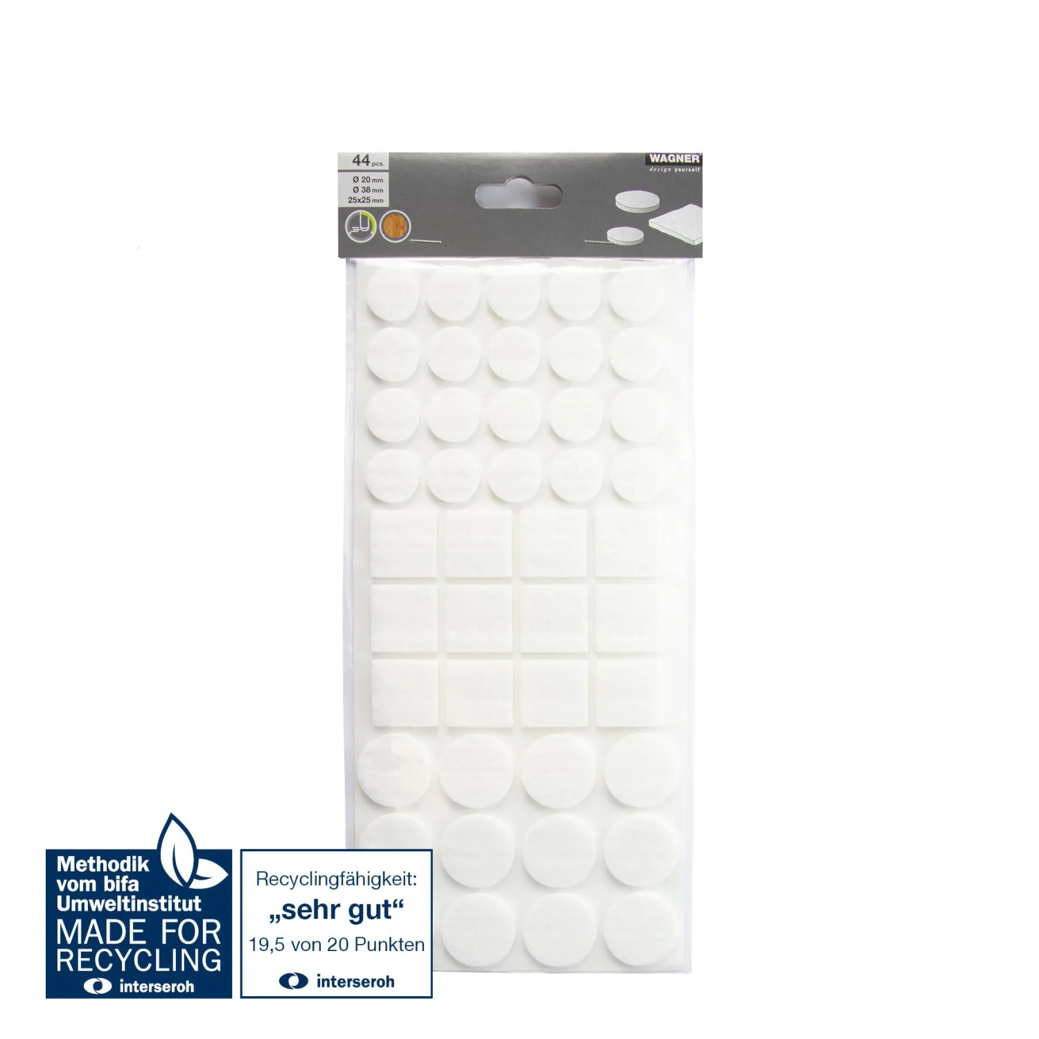 Filzgleiter Rund 62 Mm Weiss | Ab 4St. | Stark Selbstklebend 3,5mm