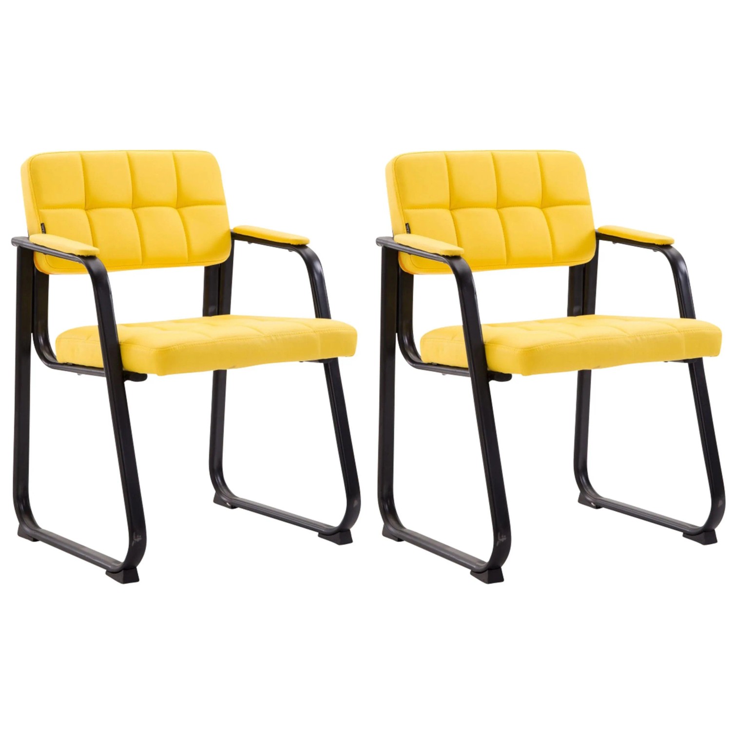 CLP 2er Set Besucherstühle Canada B Kunstleder Gelb