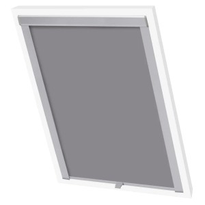 Graues Verdunkelungsrollo PK08 für Velux-Fenster, geeignet für Dachfenster. Sichtschutz und Abdunklung für Ihr Zuhause.