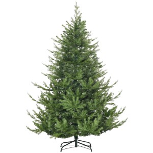 HOMCOM künstlicher Weihnachtsbaum, 180 cm, naturgetreu mit dichten, grünen Zweigen auf Metallständer.