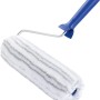 LUX-TOOLS Farbwalze, 25 cm, mit blauem Griff und grau gestreifter Walze für Wand-, Decken- und Fassadenfarben.