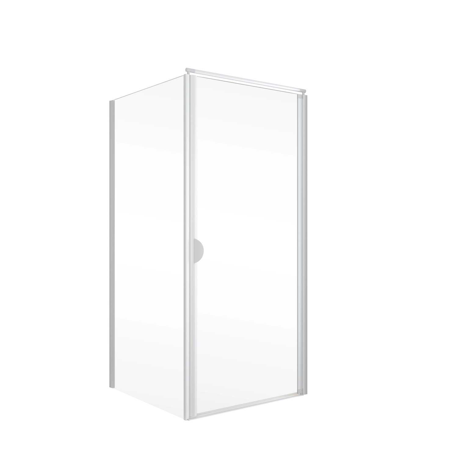 Schulte Sunny Duschwand mit Drehtür und Seitenwand, 80x90x180 cm, Weiß