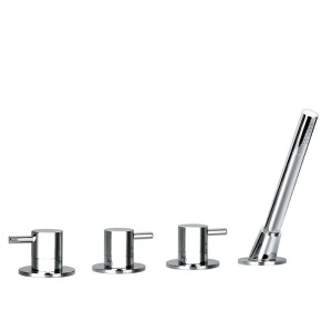 4-Loch Wannenrandarmatur U10000 Chrom mit Handbrause.