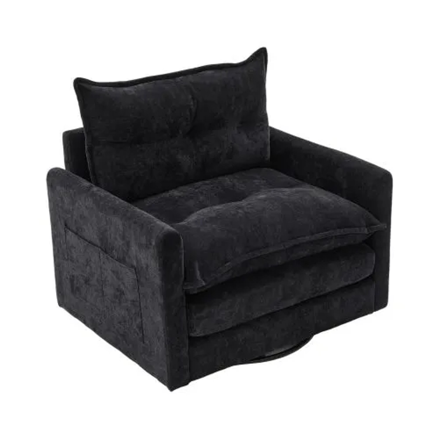 PXloue 360° Drehsessel Stoffsofa mit Armlehnen  Metallrahmen für Wohnzimmer 92x74x67cm