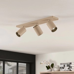 Moderner Arcchio Strahler Brinja, 3-flammig, braun, aus Aluminium. Zylindrische LED-Spots für Flur & Treppenhaus.
