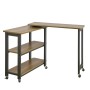 SoBuy L-förmiger Beistelltisch/Schreibtisch FWT83-PF mit 2 Ablagen und Rollen.