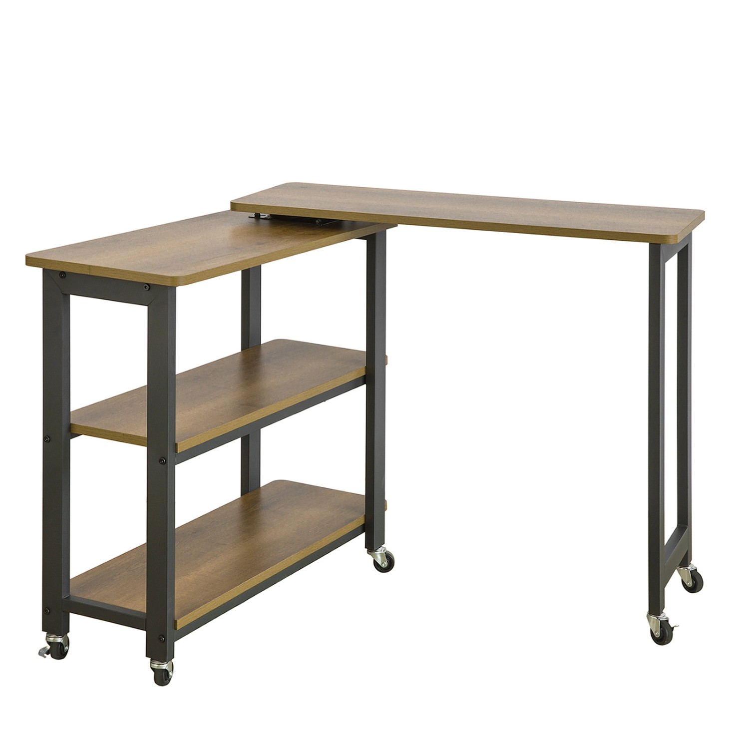 Thumbnail - SoBuy L-förmiger Beistelltisch mit 2 Ablagen Schreibtisch 133x69x30cm FWT83-PF