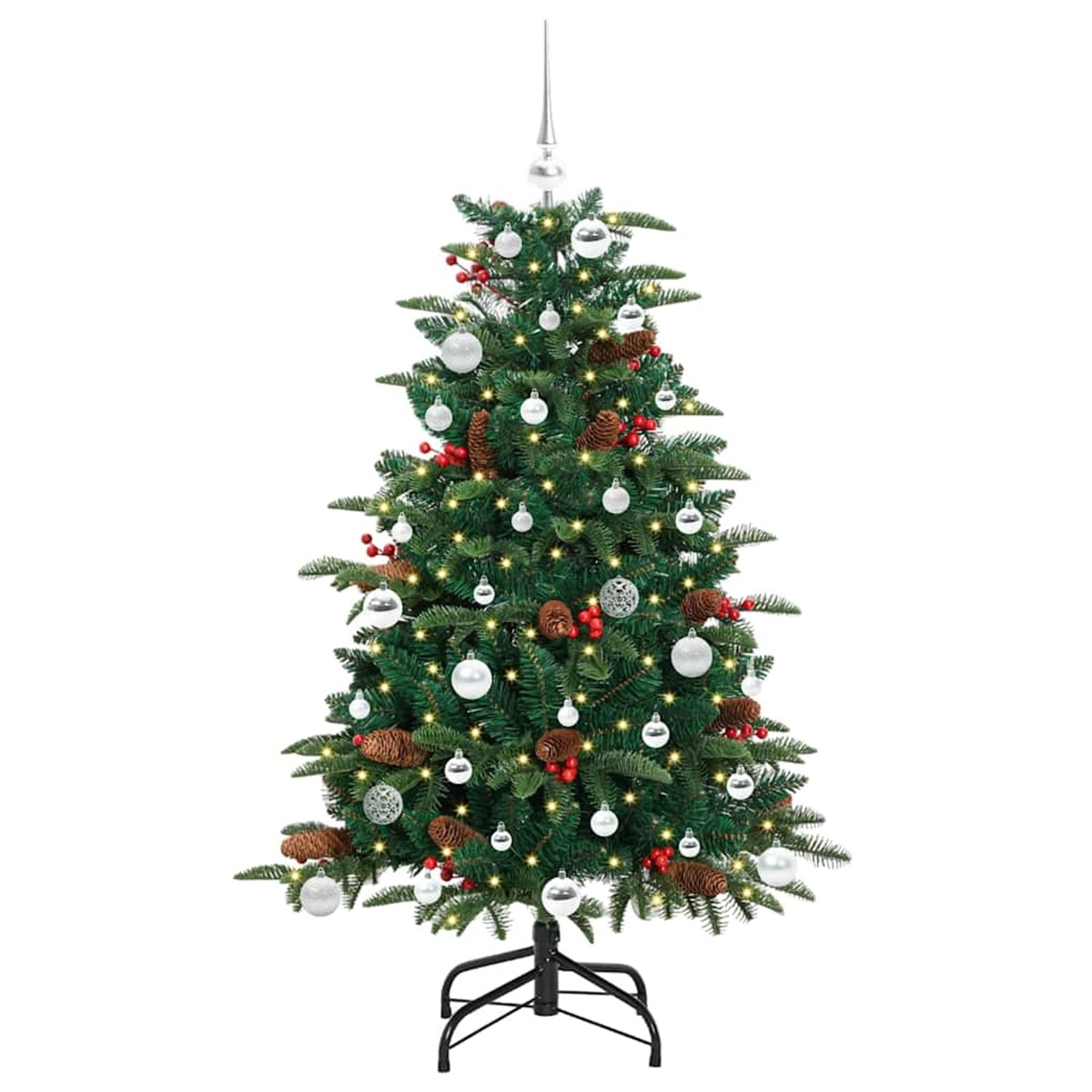 vidaXL Künstlicher Weihnachtsbaum mit 150 LEDs mit Ständer Grün 150 cm 3395546