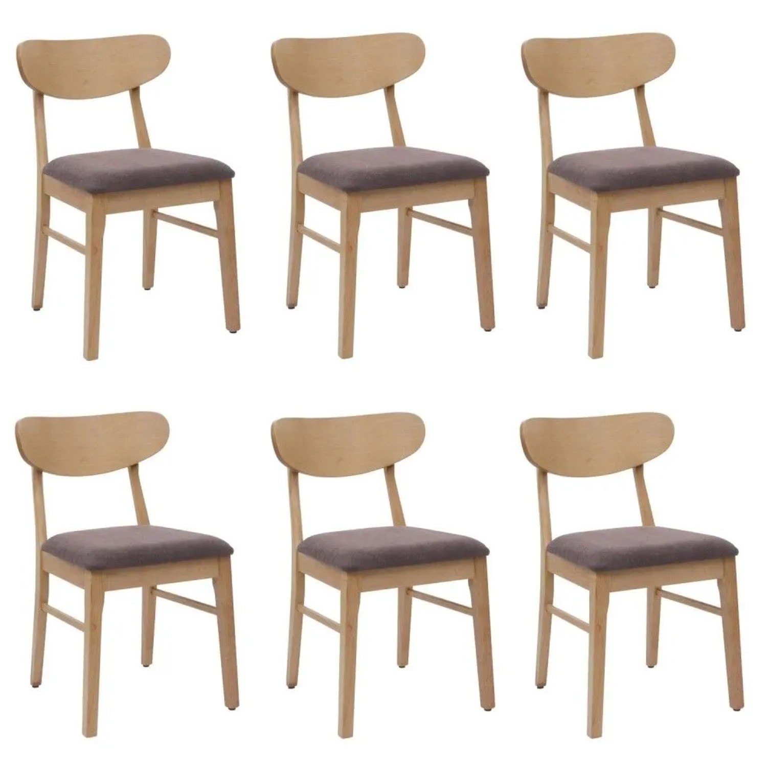 MCW Esszimmerstuhl M59 6er-Set Helles Gestell Taupe