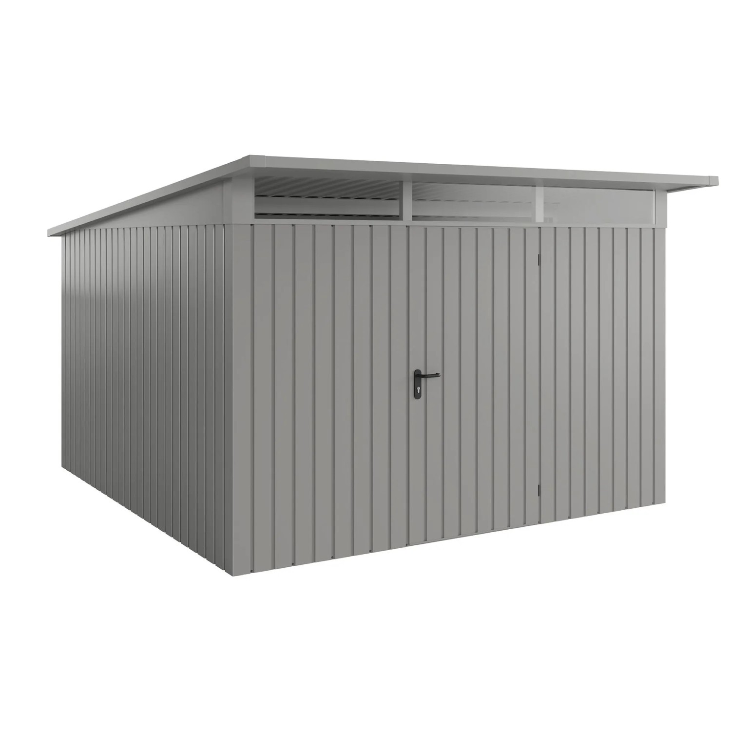 EcoStar Gerätehaus Euroline Pultdach 325 cm x 358 cm Graualuminium 1-flg.