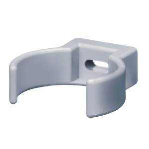 Graue Inefa Rohrschellen Clip DN 75 aus PVC für Fallrohr-Wandmontage. Stabile Kunststoff-Befestigung.