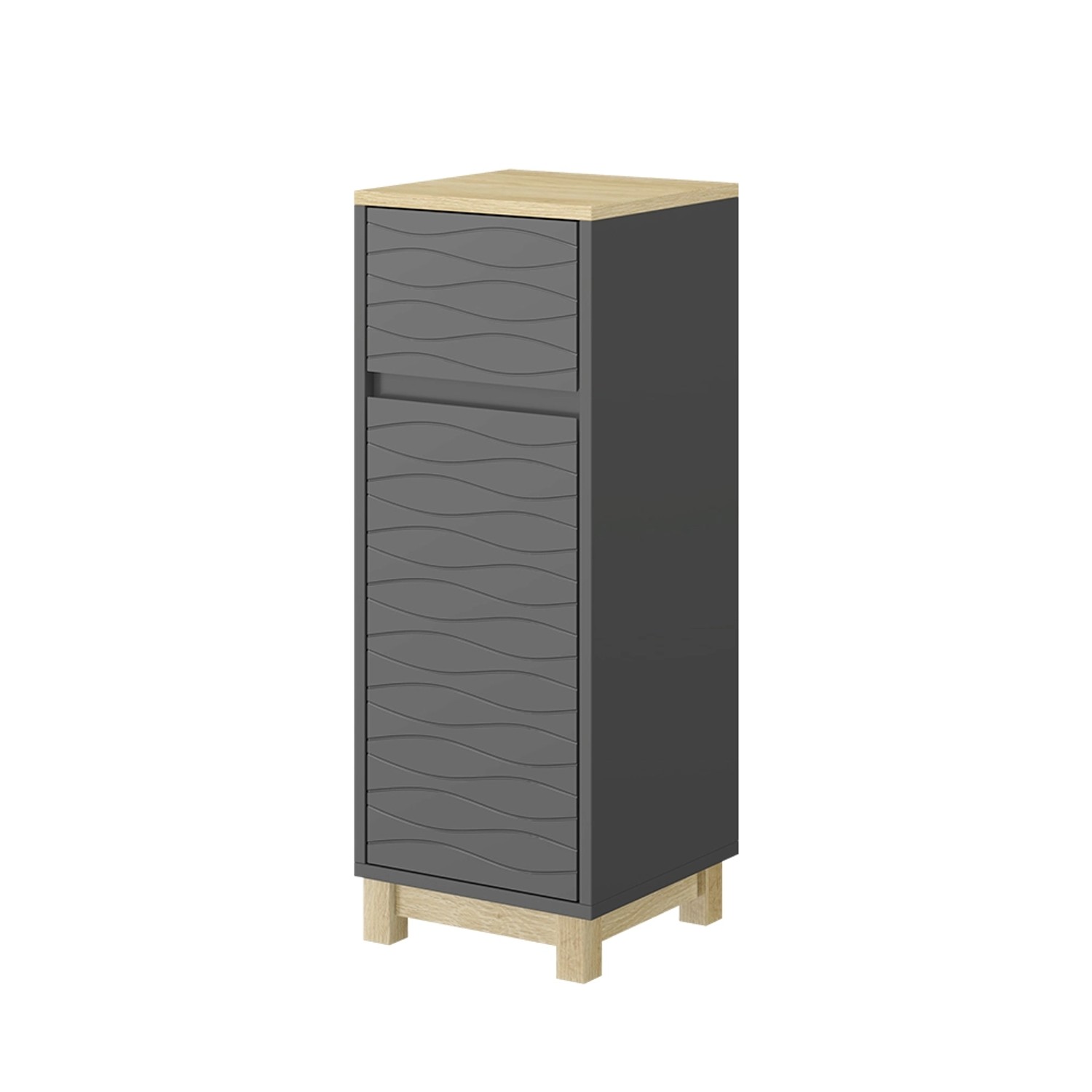 Vicco Midischrank Livia Anthrazit 30 x 80 cm mit Schublade