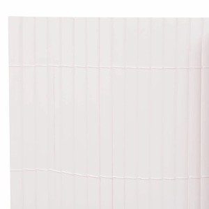 Weißer vidaXL Gartenzaun, doppelseitig, 90x300 cm, aus PVC.