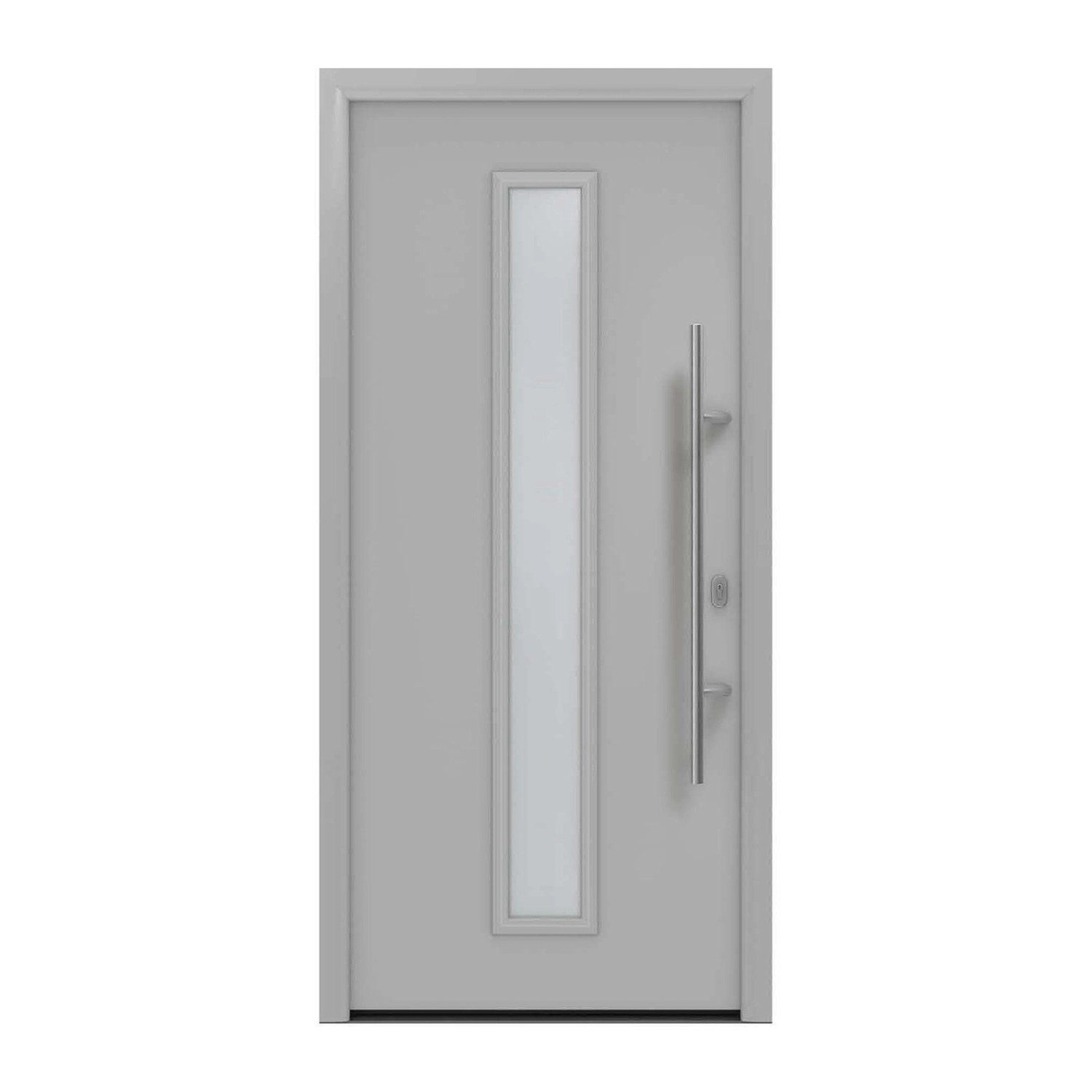 EcoStar Haustür Isopro IP 020S Weißaluminium 110 cm x 210 cm DIN R günstig online kaufen