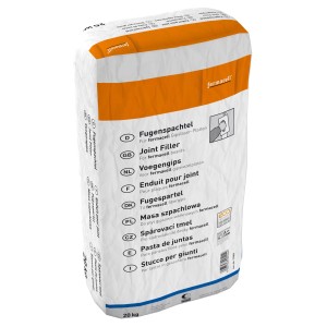 Sack Fermacell Fugenspachtel, 20 kg, zum Ausgleichen von Stoßfugen und Schraubenköpfen.