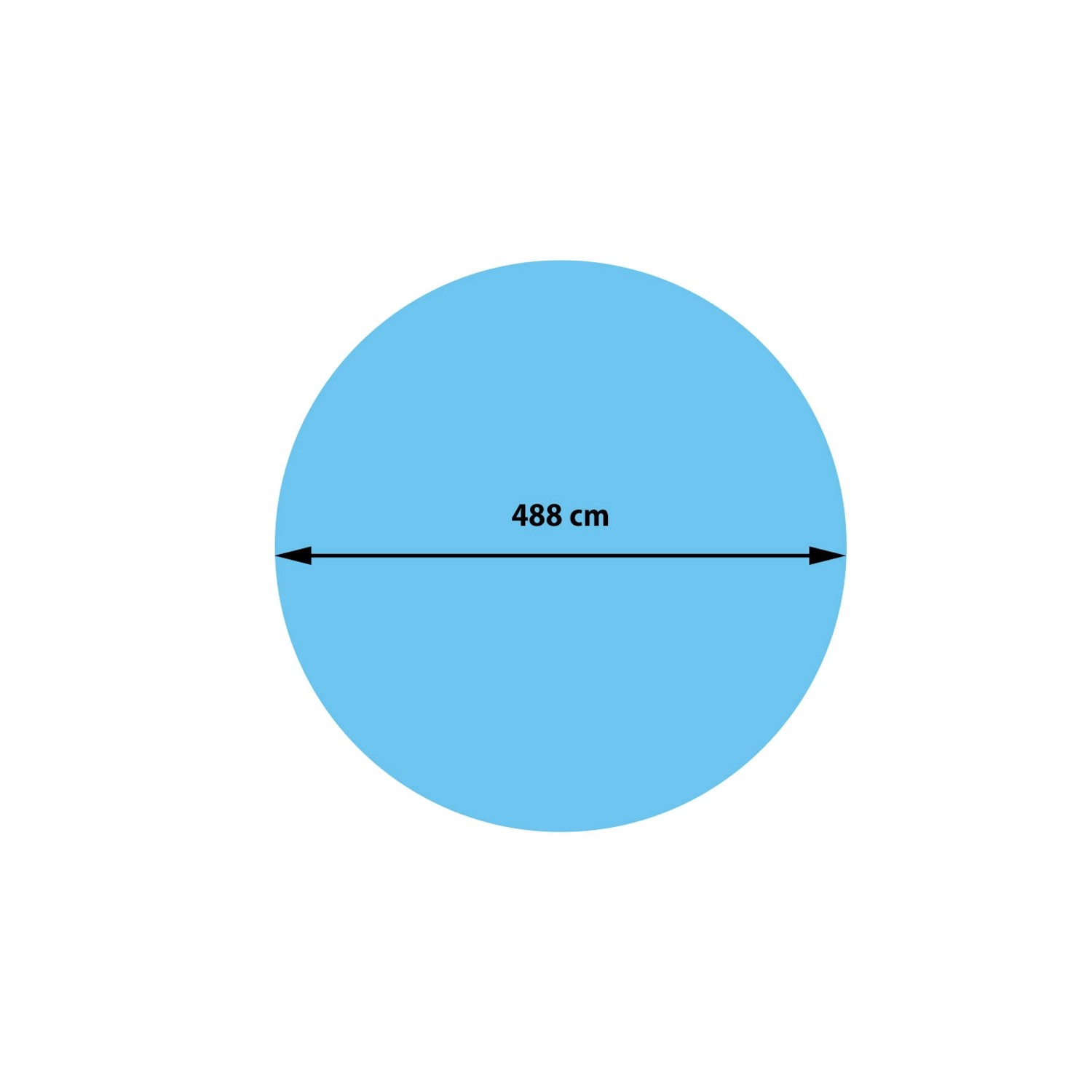 Blaue MCW Pool Abdeckung, rund, 4,88m Durchmesser. Solarplane für Pools.