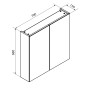 Technische Zeichnung: Fackelmann Spiegelschrank Compact Line, 70x68x15,6 cm, Maße für Montage.