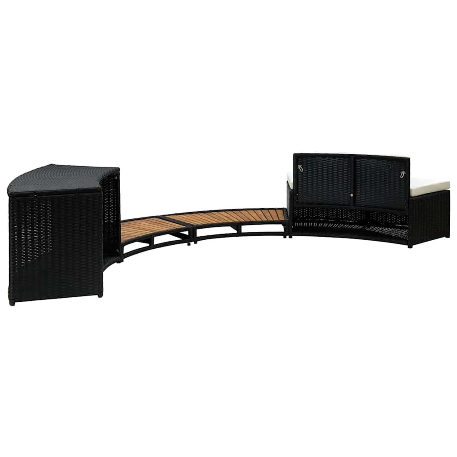 vidaXL Whirlpool-Umrandung Schwarz Poly Rattan & Massivholz Akazie 310092_6