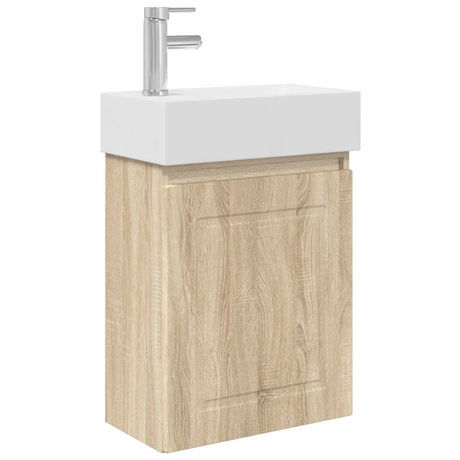 vidaXL Badezimmer Waschtischunterschrank mit Wasserhahn Sonoma-Eiche 889503