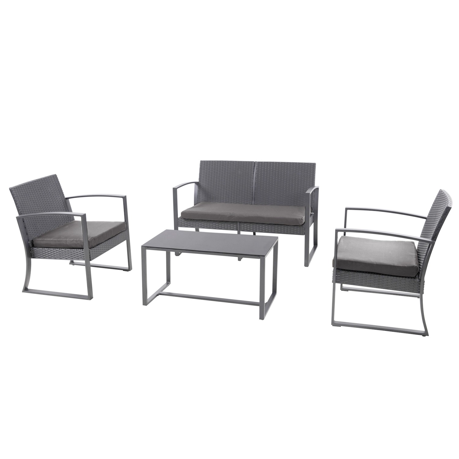 Svita Lois XL Polyrattan Sitzgruppe Gartenmöbelset Garnitur Tisch Sessel Gr günstig online kaufen