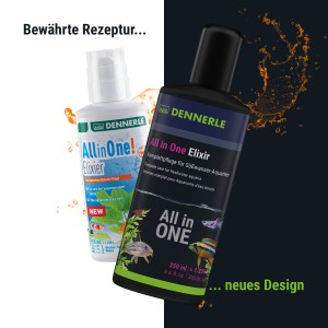 Dennerle All in One Elixir Komplettpflege für Süßwasseraquarien, 500ml Flasche.