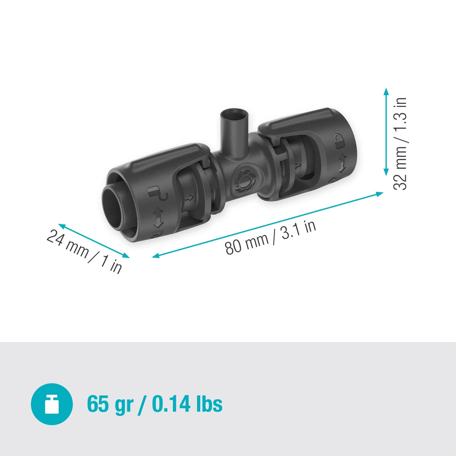 Gardena T-Stück für Sprühdüsen, 5er-Set zur Fixierung im Micro-Drip-System.