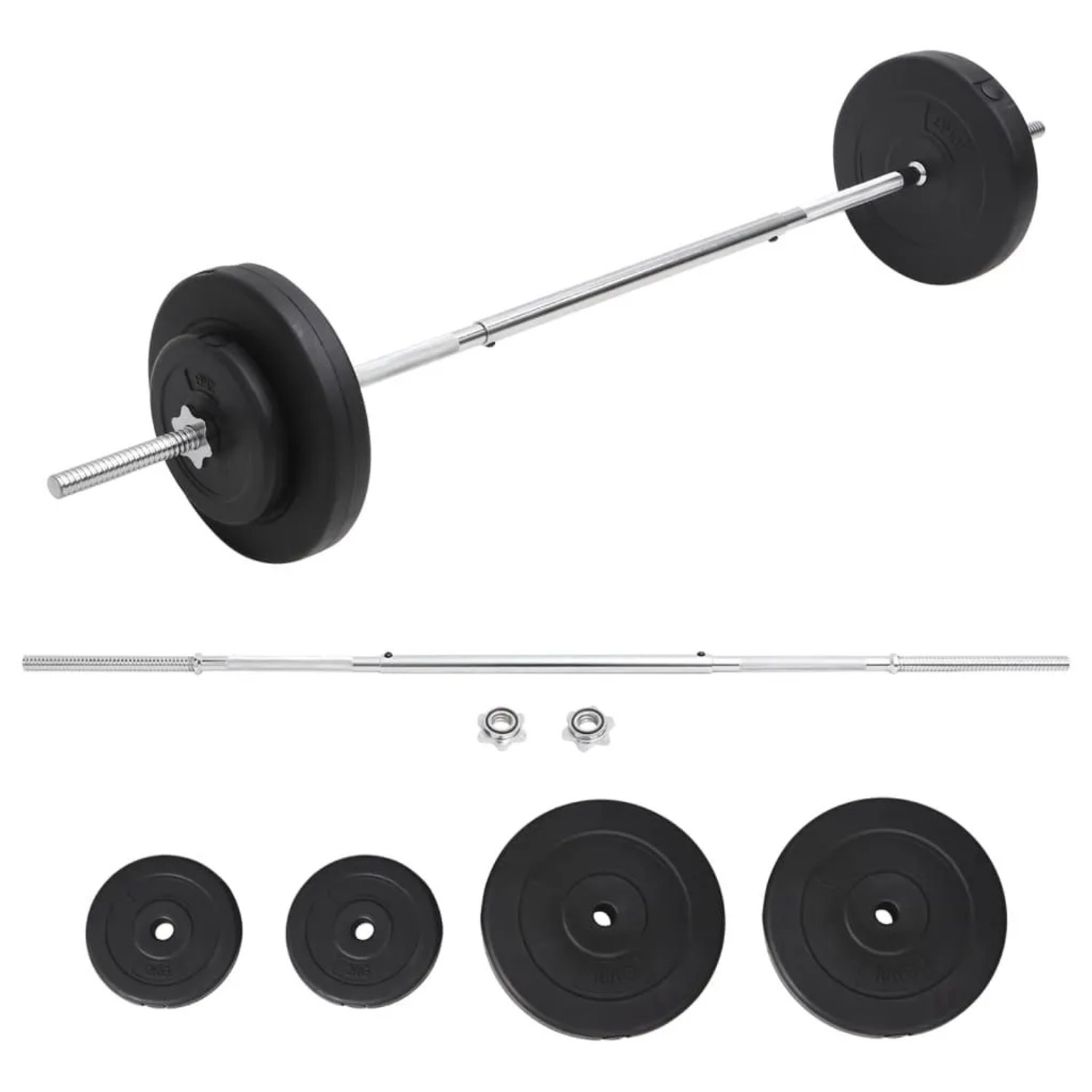 vidaXL Langhantel mit Gewichten Set 30 kg 93585