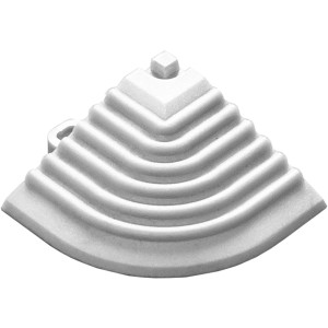 Florco Eckteil, weiss, 4er-Pack. Kunststoff-Eckstück für 40x40 cm Klickfliesen.