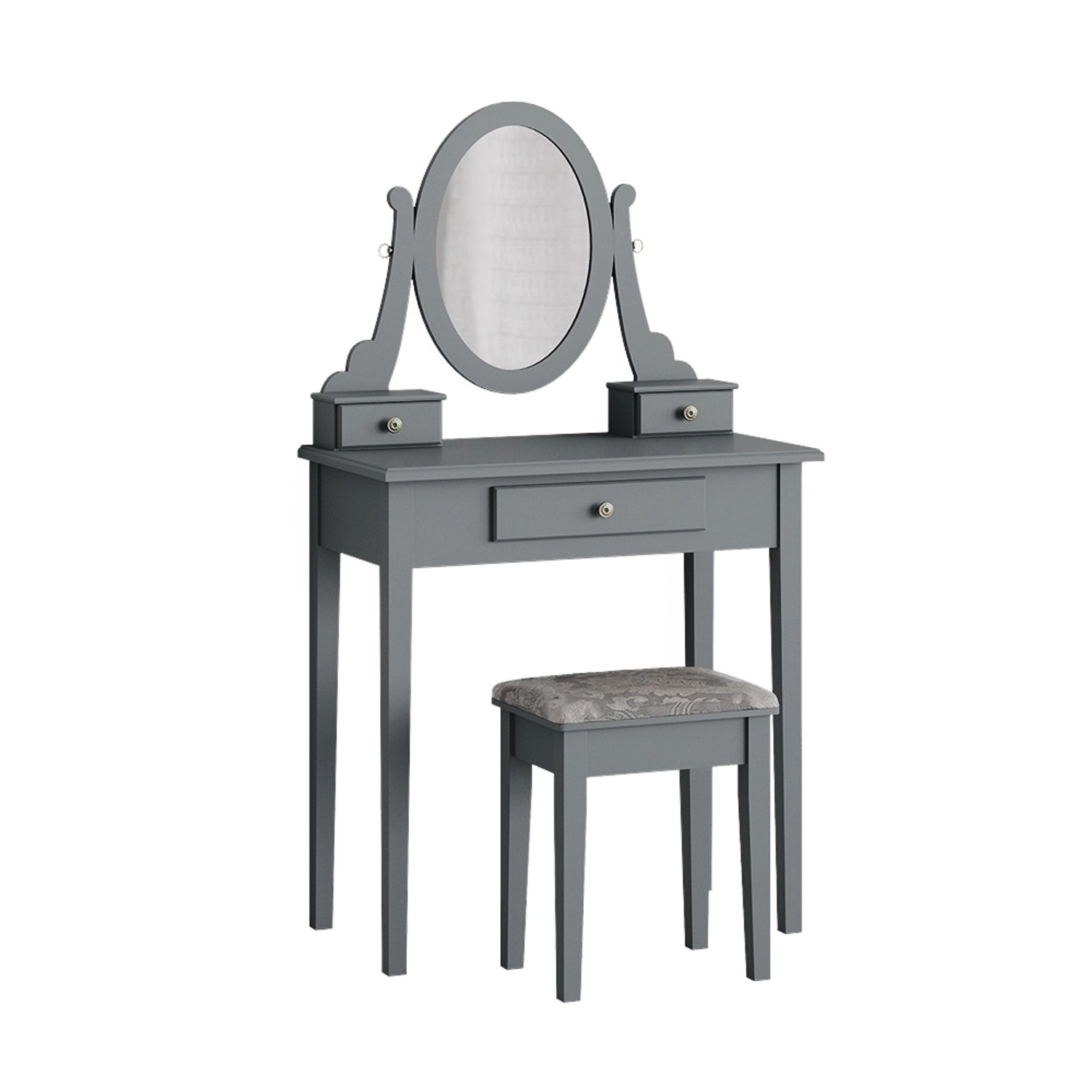 Vicco Schminktisch Annie Grau 75 cm mit Hocker günstig online kaufen