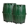 Garantia Herkules Zisterne Tank-Set, 3200 l, 2 grüne Erdtanks mit Verbindungs-Set.