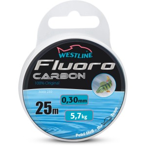 Westline Angelschnur Fluorocarbon, 0,30 mm, 25 m Rolle für Angeln.