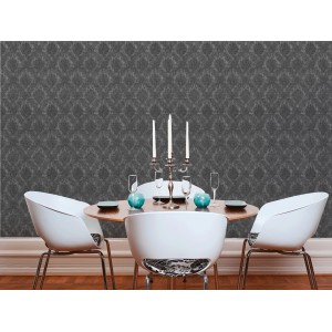A.S. Création Vliestapete Secret Garden, graue Ornamente im Esszimmer.