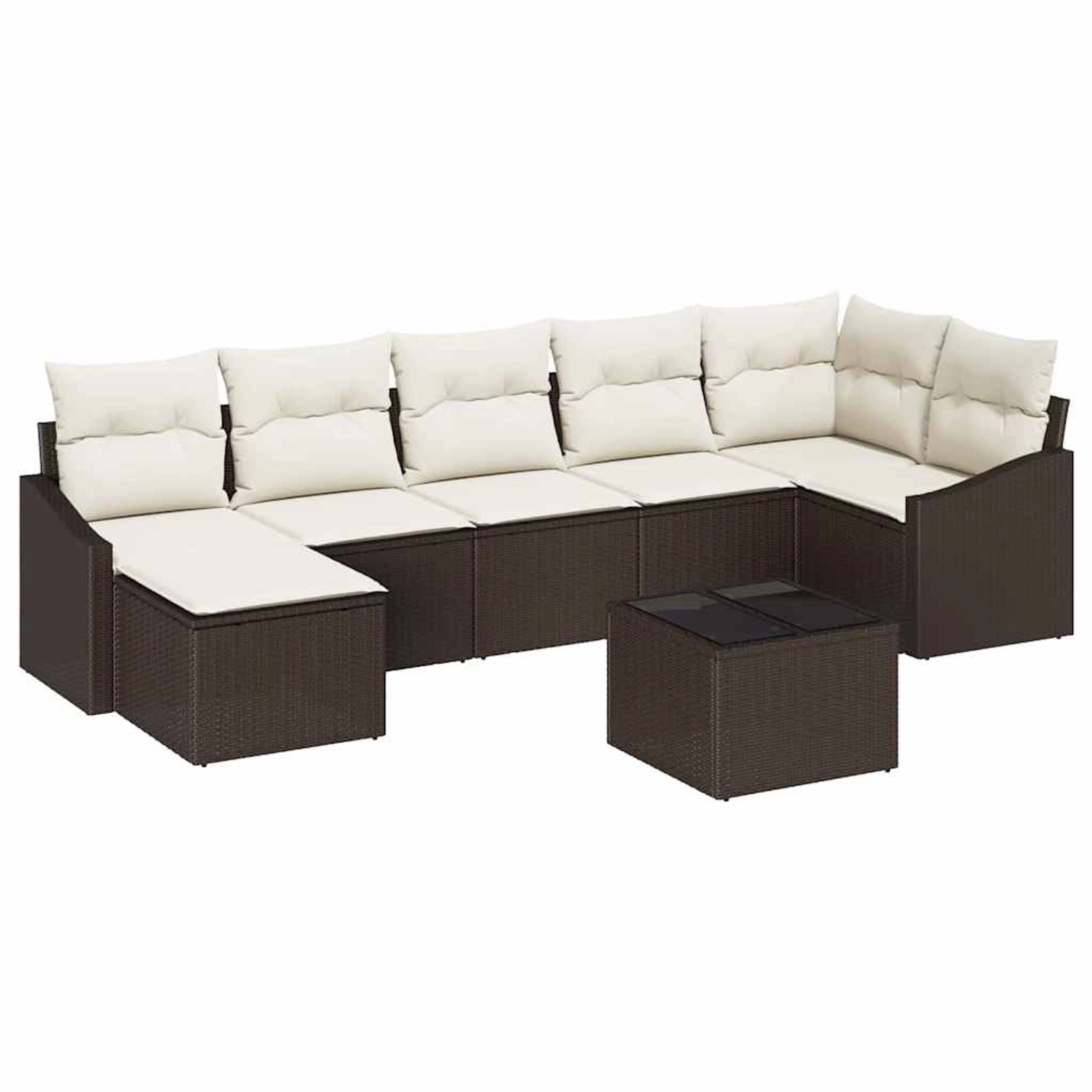 vidaXL Garten-Sofa-Set 8-Tlg Braun Poly Rattan 3346818 günstig online kaufen