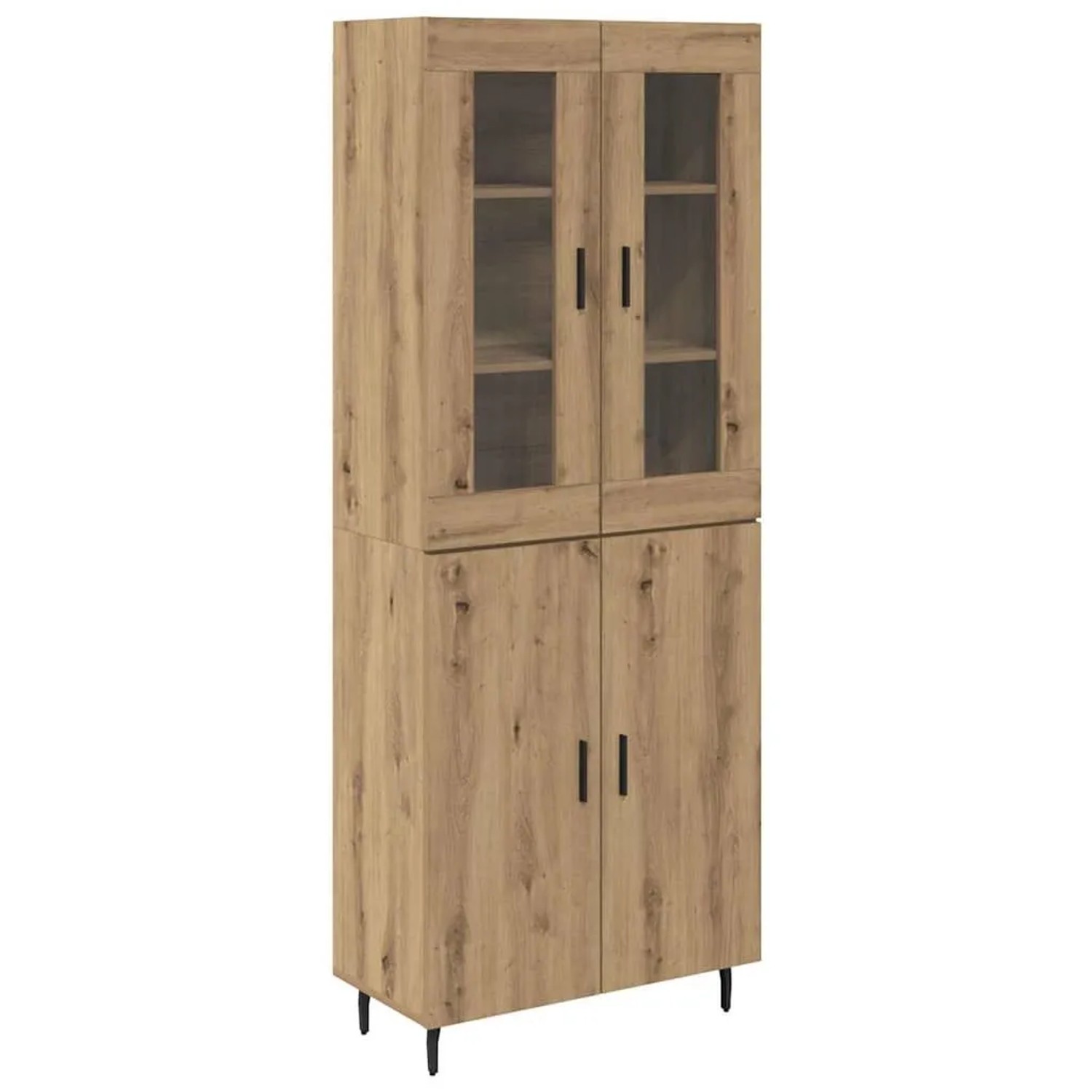 vidaXL Highboard 2-Tlg Artisan-Eiche Engineered Wood und Glas 3415861 günstig online kaufen