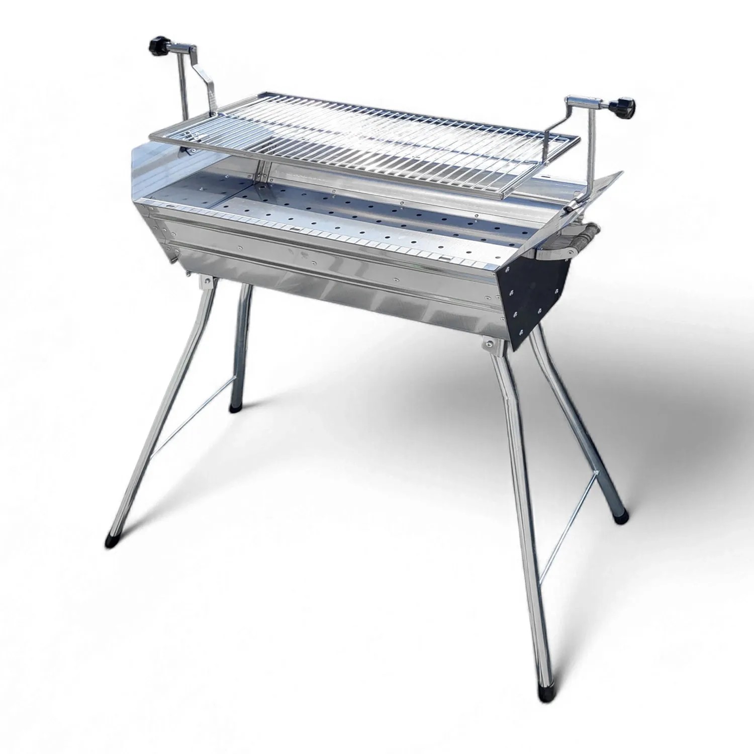 Edelstahl Schaschlikgrill „Ararat“ mit verstellbarem Grillrost für perfekte Grillergebnisse.