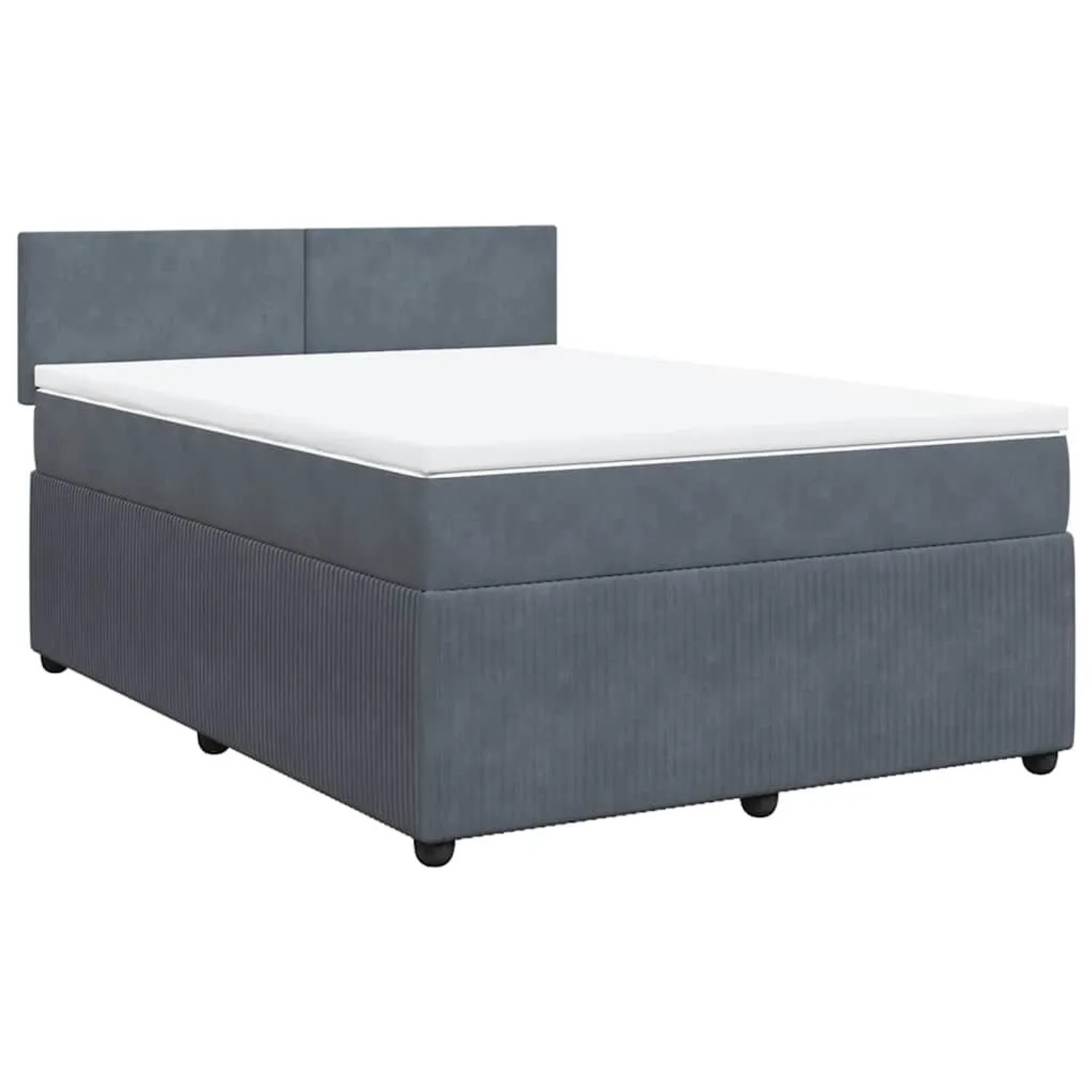 vidaXL Boxspringbett mit Matratze Dunkelgrau 160x200 cm Samt 3290077 günstig online kaufen