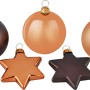 Weihnachtskugel-Set Sterne, 50-teilig, Kupfer, matte und glänzende Oberfläche.