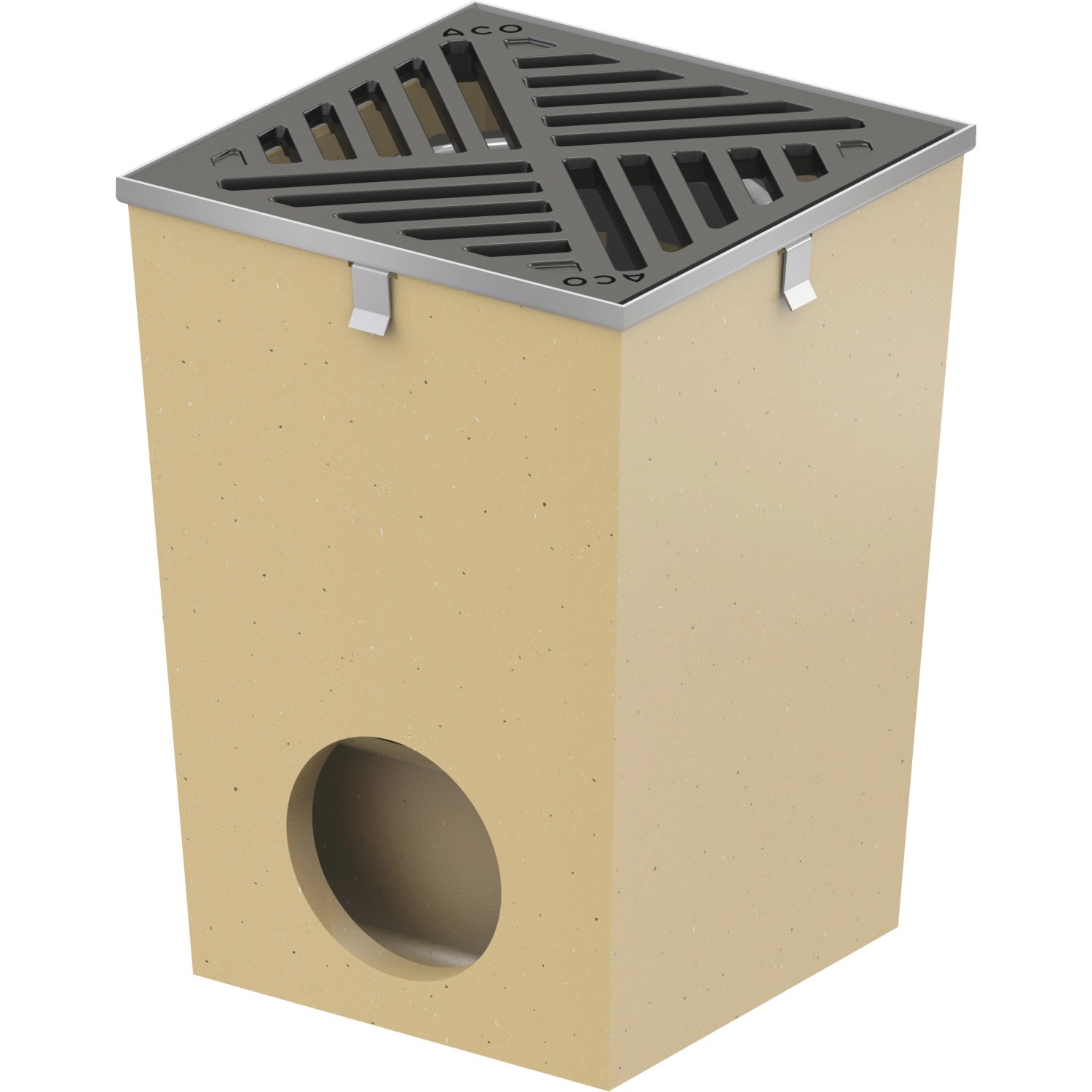 ACO Self Hofablauf mit verzinkter Aufsteckzarge und Gussrost