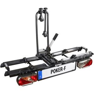 Eufab Fahrradträger Poker-F für Anhängerkupplung, Stahl, schwarz, für 2 Fahrräder.
