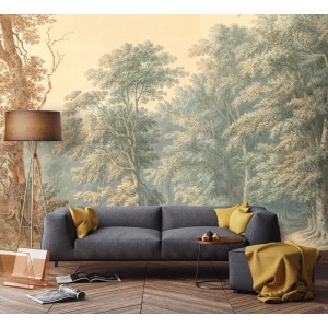 Art for the Home Fototapete Valley, 280x400cm, mit Waldmotiv im Wohnraum.