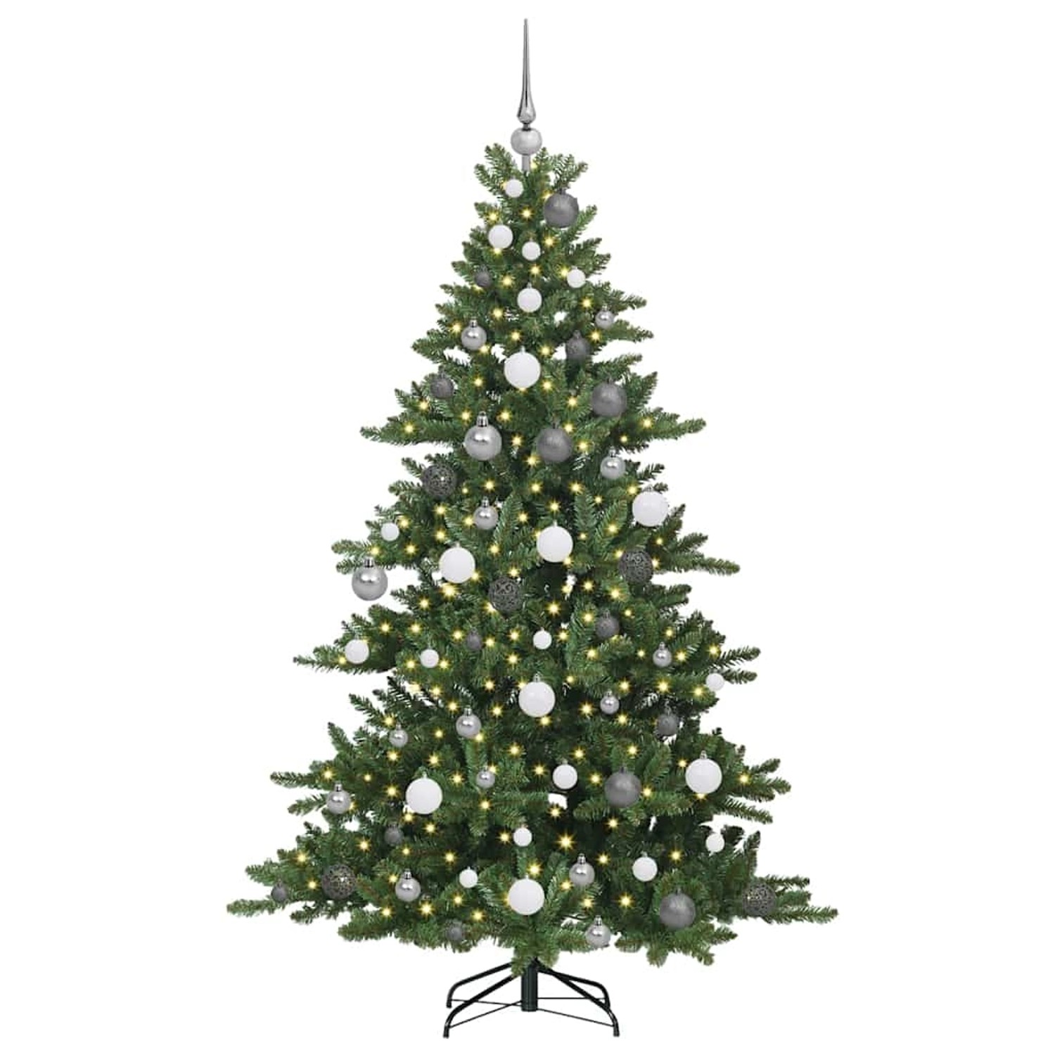 vidaXL Künstlicher Klappbarer Weihnachtsbaum mit 300 LEDs 180 cm PVC 3397665