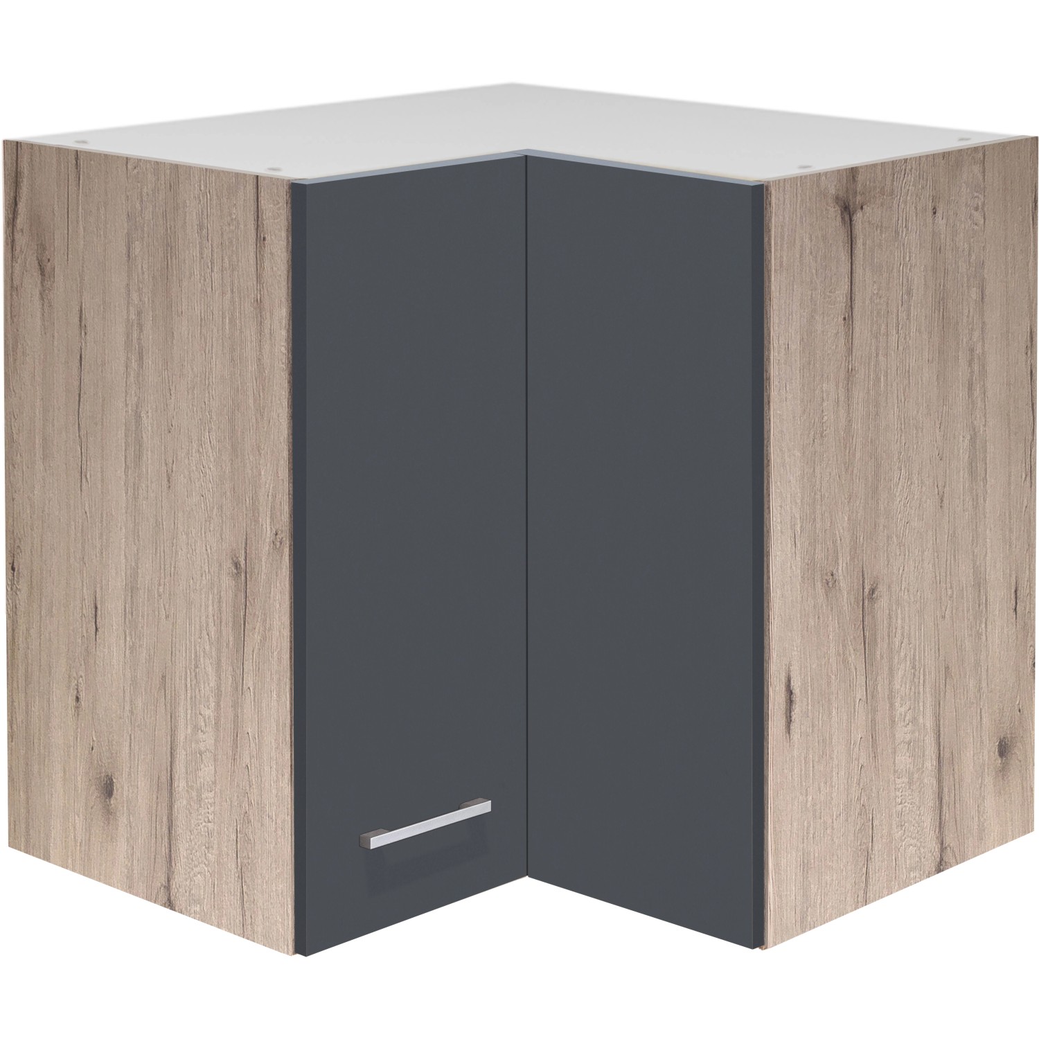 Flex-Well Exclusiv Eck-Oberschrank Morena 60 x 60 cm Basaltgrau matt - San Remo