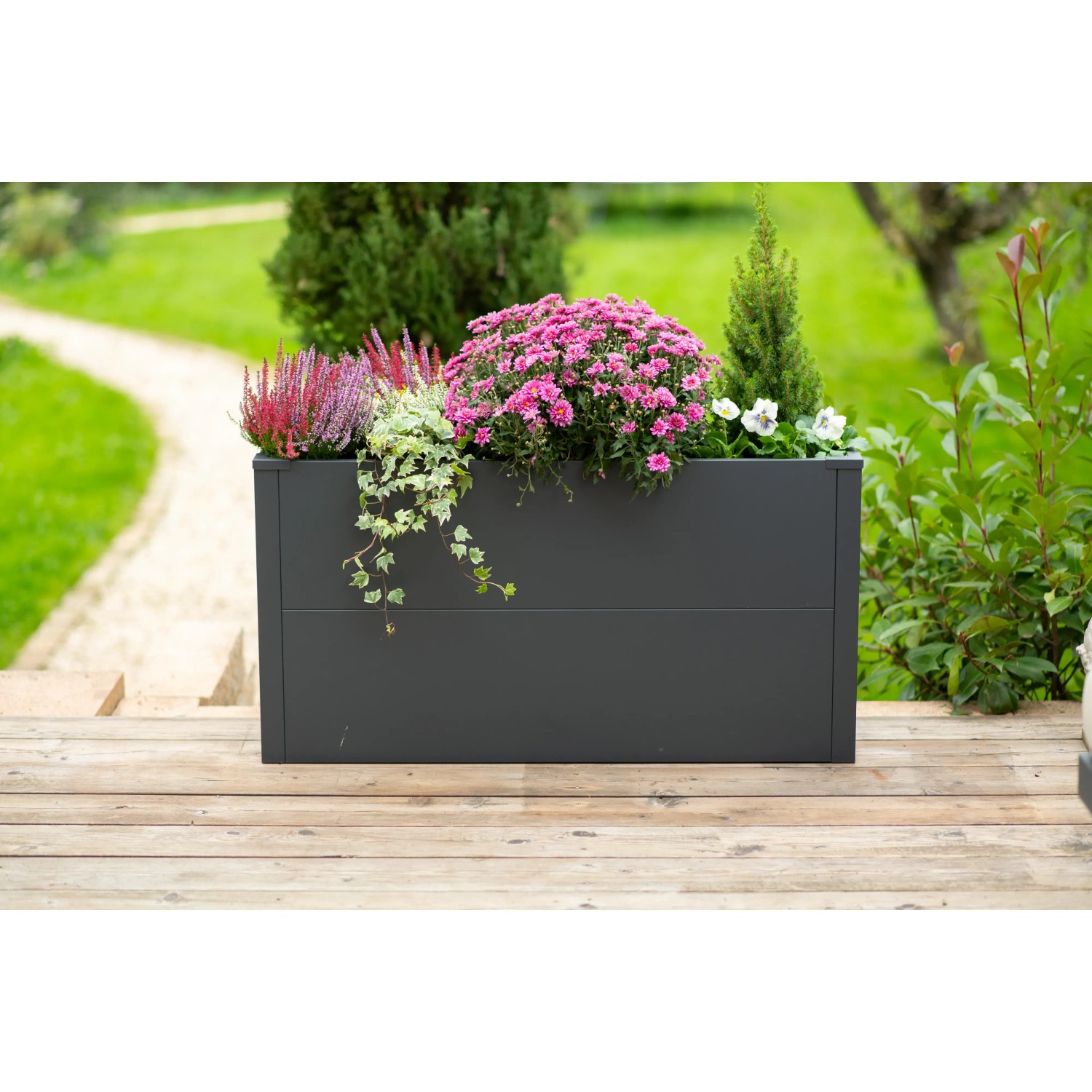 Westmann Pflanzkasten Talus rechteckig Metall Anthrazit 100 x 25 x 52 cm kaufen bei OBI
