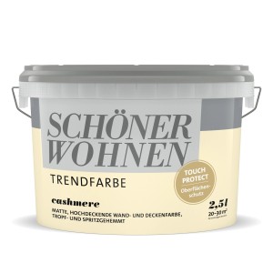 Eimer Schöner Wohnen Trendfarbe Cashmere, matte Wandfarbe für Innenräume, 2,5 l.