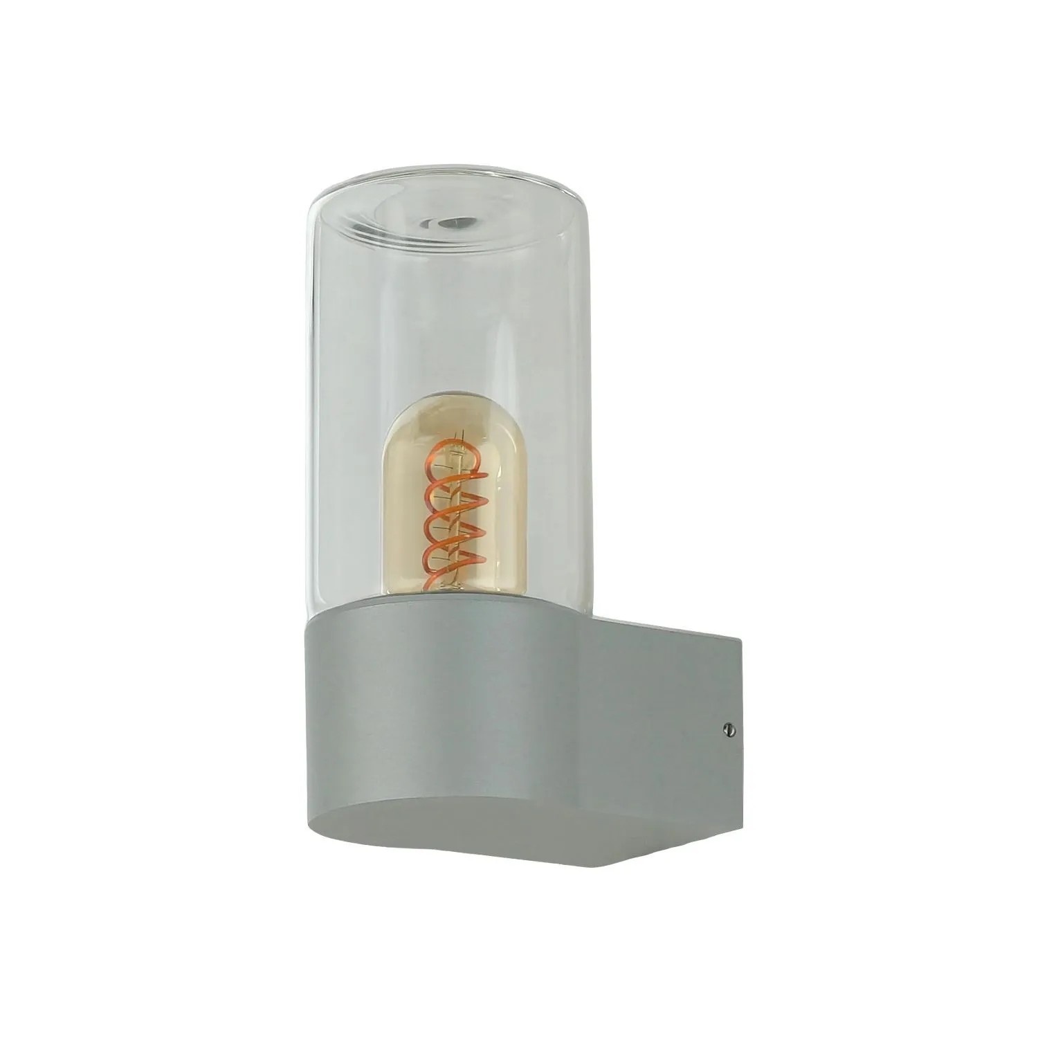 EASYLIGHT Wandlampe Außen Grau 19,7 CM Hoch Klein Aluminium Druckguss Glas IP44
