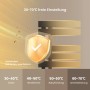 Emke Elektrischer Handtuchhalter 100×50cm Schwarz Flachbadheizkörper 320W LED Display WiFi APP Steuerung Timer_7