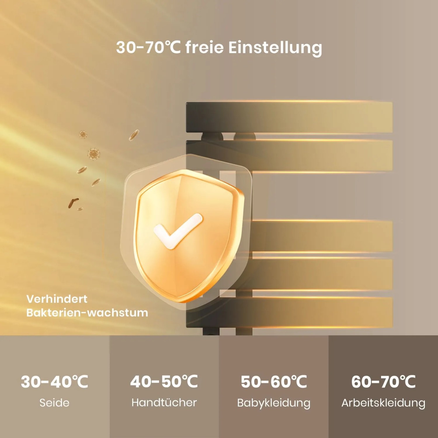 Emke Elektrischer Handtuchhalter 100×50cm Schwarz Flachbadheizkörper 320W LED Display WiFi APP Steuerung Timer_7