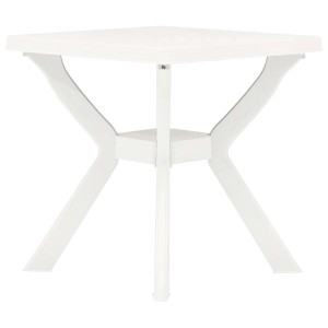 Weißer, quadratischer vidaXL Bistrotisch (70x70x72 cm) aus Kunststoff, ideal für den Garten.