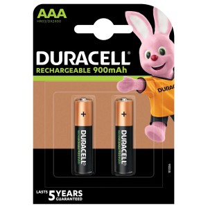 Duracell Rechargeable AAA Batterien, 2er-Pack, 900mAh, wiederaufladbar.