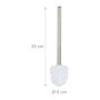 Relaxdays WC-Bürste Kunststoff Edelstahl Weiß Silber 5er Set Abnehmbar 35 cm x ø 8 cm_4